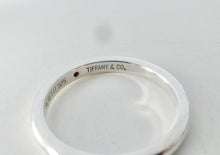 Load image into Gallery viewer, Authentic Tiffany & Co. Elsa Peretti Ruby Ring Sterling Silver Red Ruby Round-Cut Stackable Band Ring Size 5.5