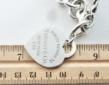 Carregar imagem no visualizador da galeria, Authentic Tiffany & Co. Return to Tiffany XL Heart Tag Bracelet Sterling Silver Link Bracelet Size Medium 7.5 Inches
