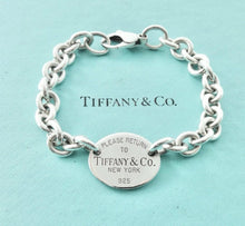 Cargar imagen en el visor de la galería, Authentic Return to Tiffany Bracelet Oval Tag Sterling Silver Tiffany & Co. Link Bracelet 7.5 Inches