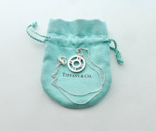 Cargar imagen en el visor de la galería, Tiffany & Co. Atlas Necklace Roman Numerals Round Circle Pendant Sterling Silver Necklace Size Medium
