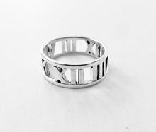 Load image into Gallery viewer, Authentic Tiffany & Co. Atlas Pierced Ring, Roman Numerals Sterling Silver Ring Size 6