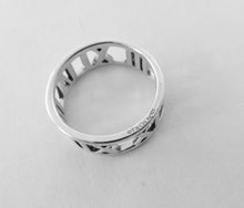 Load image into Gallery viewer, Authentic Tiffany & Co. Atlas Pierced Ring, Roman Numerals Sterling Silver Ring Size 6