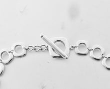 Carica l'immagine nel visualizzatore di Gallery, Authentic Tiffany & Co. Square Cushion Necklace Toggle Clasp Round Cutout Link Sterling Silver Necklace
