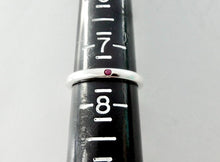 Load image into Gallery viewer, Authentic Tiffany & Co. Elsa Peretti Ruby Ring Sterling Silver Red Ruby Round-Cut Stackable Band Ring Size 5.5