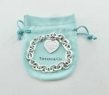Carica l'immagine nel visualizzatore di Gallery, Authentic Tiffany & Co. Return to Tiffany Heart Tag Bracelet Sterling Silver Link Bracelet Size Medium 7.5 Inches