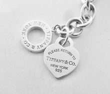 Carregar imagem no visualizador da galeria, Authentic Return to Tiffany Heart Toggle Bracelet Tiffany & Co. Heart Tag Sterling Silver Clasp Link Bracelet Size Medium