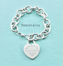 Carregar imagem no visualizador da galeria, Authentic Tiffany & Co. Return to Tiffany XL Heart Tag Bracelet Sterling Silver Link Bracelet Size Medium 7.5 Inches