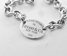 Cargar imagen en el visor de la galería, Authentic Return to Tiffany Bracelet Oval Tag Sterling Silver Tiffany & Co. Link Bracelet 7.5 Inches
