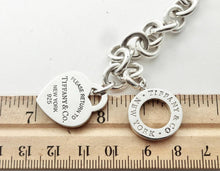 Carregar imagem no visualizador da galeria, Authentic Return to Tiffany Heart Toggle Bracelet Tiffany & Co. Heart Tag Sterling Silver Clasp Link Bracelet Size Large