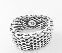 Load image into Gallery viewer, Authentic Tiffany & Co. Somerset Mesh Ring Sterling Silver Band Ring Size 6.5