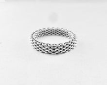 Load image into Gallery viewer, Authentic Tiffany & Co. Somerset Mesh Ring Sterling Silver Thin Narrow Band Ring Size 7