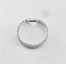 Load image into Gallery viewer, Authentic Tiffany & Co. Somerset Diamond Mesh Ring Sterling Silver Three 3 Diamonds Band Ring Size 5.5