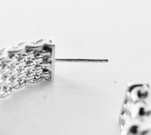 Load image into Gallery viewer, Authentic Tiffany & Co. Somerset Mesh Earrings Sterling Silver Wide Hoop Size Medium Pierced Earrings