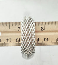 Cargar imagen en el visor de la galería, Authentic Tiffany & Co. Somerset Mesh Bracelet Sterling Silver Domed Bangle Bracelet