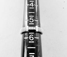 Load image into Gallery viewer, Authentic Tiffany & Co. Somerset Diamond Mesh Ring Sterling Silver Three 3 Diamonds Band Ring Size 5.5