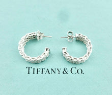 Load image into Gallery viewer, Authentic Tiffany & Co. Mesh Earrings Sterling Silver Somerset Small Hoop Pierced Earrings
