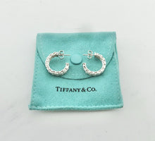 Load image into Gallery viewer, Authentic Tiffany & Co. Mesh Earrings Sterling Silver Somerset Small Hoop Pierced Earrings