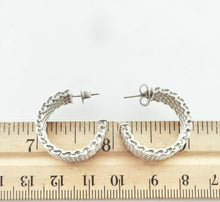 Load image into Gallery viewer, Authentic Tiffany & Co. Somerset Mesh Earrings Sterling Silver Wide Hoop Size Medium Pierced Earrings