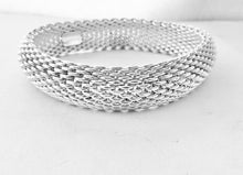 Cargar imagen en el visor de la galería, Authentic Tiffany & Co. Somerset Mesh Bracelet Sterling Silver Domed Bangle Bracelet