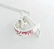 Carregar imagem no visualizador da galeria, Authentic Tiffany & Co. Paloma Picasso Loving Heart Love Necklace Sterling Silver Red Enamel Graffiti Large Pendant Necklace