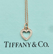 Carica l'immagine nel visualizzatore di Gallery, Authentic Tiffany & Co. Metro Diamond Heart Necklace 18K Rose Gold Heart Pendant Necklace
