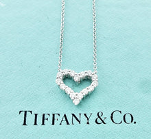Carica l'immagine nel visualizzatore di Gallery, Authentic Tiffany & Co. Diamond Heart Necklace Platinum Heart Pendant Diamonds Necklace