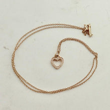 Carica l'immagine nel visualizzatore di Gallery, Authentic Tiffany & Co. Metro Diamond Heart Necklace 18K Rose Gold Heart Pendant Necklace