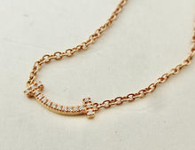 Laden Sie das Bild in den Galerie-Viewer, Authentic Tiffany & Co. Tiffany T Smile Bracelet Rose Gold Diamonds Mini Smile Size Small 18k Bracelet 6 Inches