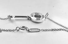 Carica l'immagine nel visualizzatore di Gallery, Authentic Tiffany & Co. Atlas Key Diamond White Gold Medium Round Keys Charm Pendant Necklace