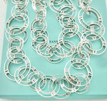 Laden Sie das Bild in den Galerie-Viewer, Tiffany & Co Atlas Link Necklace Roman Numerals Sterling Silver Round Link Necklace