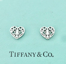 Carica l'immagine nel visualizzatore di Gallery, Authentic Tiffany & Co. Enchant Heart Earrings Sterling Silver Scroll Hearts Pierced Earrings