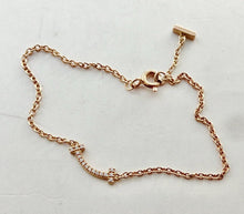 Laden Sie das Bild in den Galerie-Viewer, Authentic Tiffany & Co. Tiffany T Smile Bracelet Rose Gold Diamonds Mini Smile Size Small 18k Bracelet 6 Inches