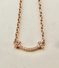 Laden Sie das Bild in den Galerie-Viewer, Authentic Tiffany & Co. Tiffany T Smile Bracelet Rose Gold Diamonds Mini Smile Size Small 18k Bracelet 6 Inches