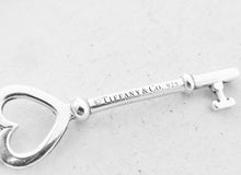 Carica l'immagine nel visualizzatore di Gallery, Authentic Tiffany & Co. Heart Key Charm Size Large Sterling Silver Keys Pendant Necklace
