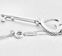 Carica l'immagine nel visualizzatore di Gallery, Authentic Tiffany & Co. Heart Key Charm Size Large Sterling Silver Keys Pendant Necklace