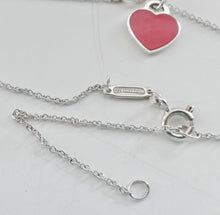 Laden Sie das Bild in den Galerie-Viewer, Authentic Return to Tiffany Heart Diamond Necklace Sterling Silver Red Enamel Double Mini Hearts Pendant Tiffany & Co. Necklace