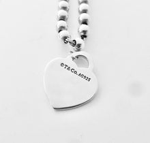 Carregar imagem no visualizador da galeria, Authentic Return to Tiffany Heart Bead Necklace Sterling Silver Tiffany & Co. Small Heart Tag 4mm Mini Ball Necklace 18 Inches