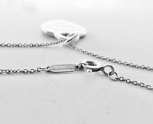Load image into Gallery viewer, Authentic Return to Tiffany Blue Enamel Heart Tag Charm Sterling Silver Tiffany & Co. Small Pendant Necklace