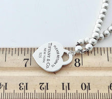 Carregar imagem no visualizador da galeria, Authentic Return to Tiffany Heart Bead Necklace Sterling Silver Tiffany & Co. Small Heart Tag 4mm Mini Ball Necklace 18 Inches