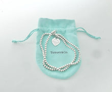 Carregar imagem no visualizador da galeria, Authentic Return to Tiffany Heart Bead Necklace Sterling Silver Tiffany & Co. Small Heart Tag 4mm Mini Ball Necklace 18 Inches