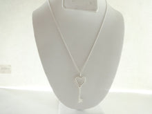 Carica l'immagine nel visualizzatore di Gallery, Authentic Tiffany & Co. Heart Twist Key Sterling Silver Size Medium Key Pendant Charm Necklace