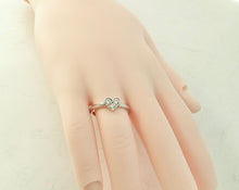 Cargar imagen en el visor de la galería, Authentic Tiffany &amp; Co. Hearts Diamond Ring Platinum Three 3 Diamonds Heart .19 Carat Ring Size 5
