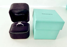 Cargar imagen en el visor de la galería, Authentic Tiffany &amp; Co. Hearts Diamond Ring Platinum Three 3 Diamonds Heart .19 Carat Ring Size 5

