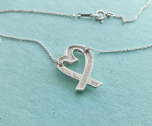 Carregar imagem no visualizador da galeria, Authentic Tiffany &amp; Co. Paloma Picasso Heart Necklace Sterling Silver Loving Heart Large Pendant Necklace 18 Inches
