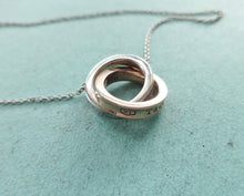 Load image into Gallery viewer, Authentic Tiffany &amp; Co. 1837 Interlocking Circles Necklace Pendant Sterling Silver Rubedo Necklace Small
