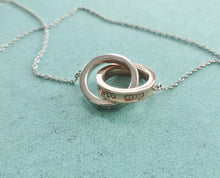 Load image into Gallery viewer, Authentic Tiffany &amp; Co. 1837 Interlocking Circles Necklace Pendant Sterling Silver Rubedo Necklace Small
