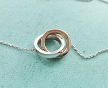 Load image into Gallery viewer, Authentic Tiffany &amp; Co. 1837 Interlocking Circles Necklace Pendant Sterling Silver Rubedo Necklace Small
