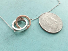 Load image into Gallery viewer, Authentic Tiffany &amp; Co. 1837 Interlocking Circles Necklace Pendant Sterling Silver Rubedo Necklace Small
