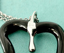 Carica l'immagine nel visualizzatore di Gallery, Authentic Tiffany &amp; Co. Elsa Peretti Apple Necklace Black Jade Sterling Silver Large Pendant Charm Necklace
