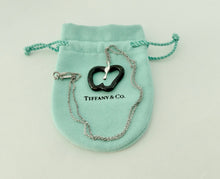 Carica l'immagine nel visualizzatore di Gallery, Authentic Tiffany &amp; Co. Elsa Peretti Apple Necklace Black Jade Sterling Silver Large Pendant Charm Necklace
